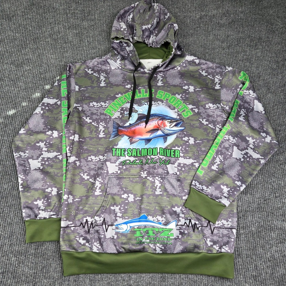 Pineville Sports Salmon River Fishing Hoodie XL Digital Camo Pulaski New York